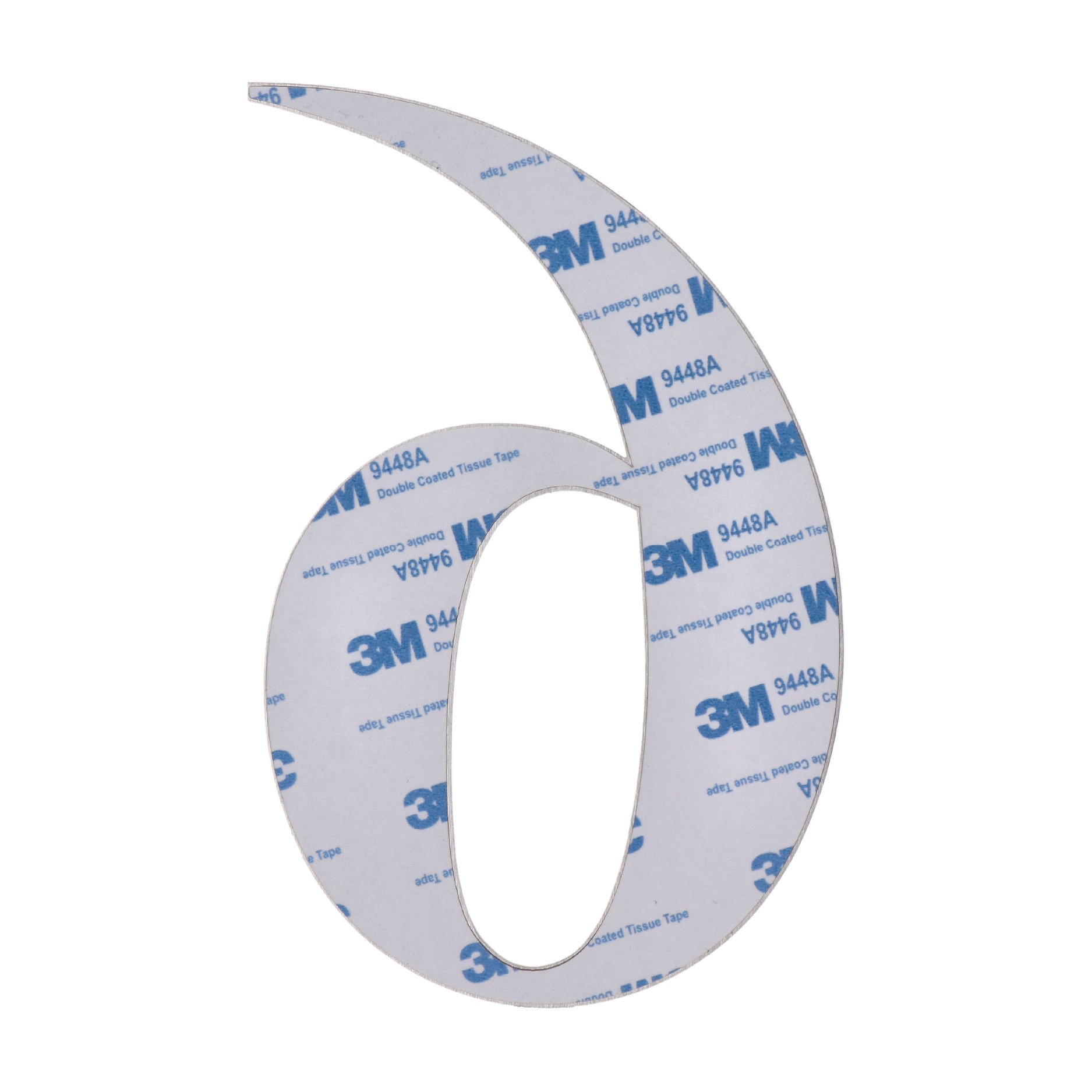 Číslo domové 6, s 3M páskou, brúsená nerez AISI 304