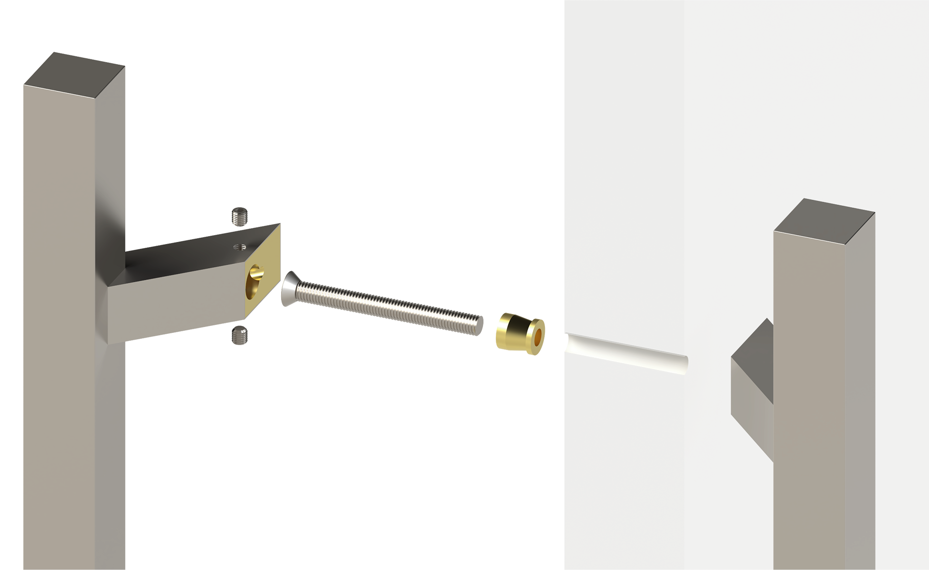 Nerezové 45° obojstranné madlo, L = 800 mm, AISI 304