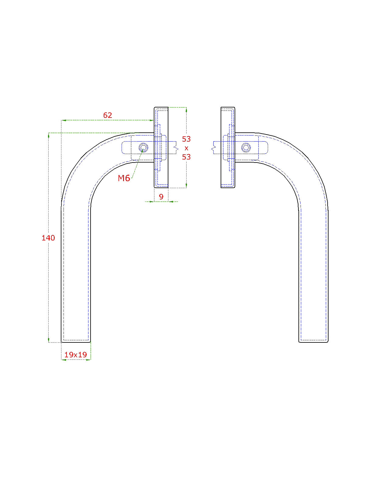 Kľučka, L = 140 mm, brúsená nerez AISI 304