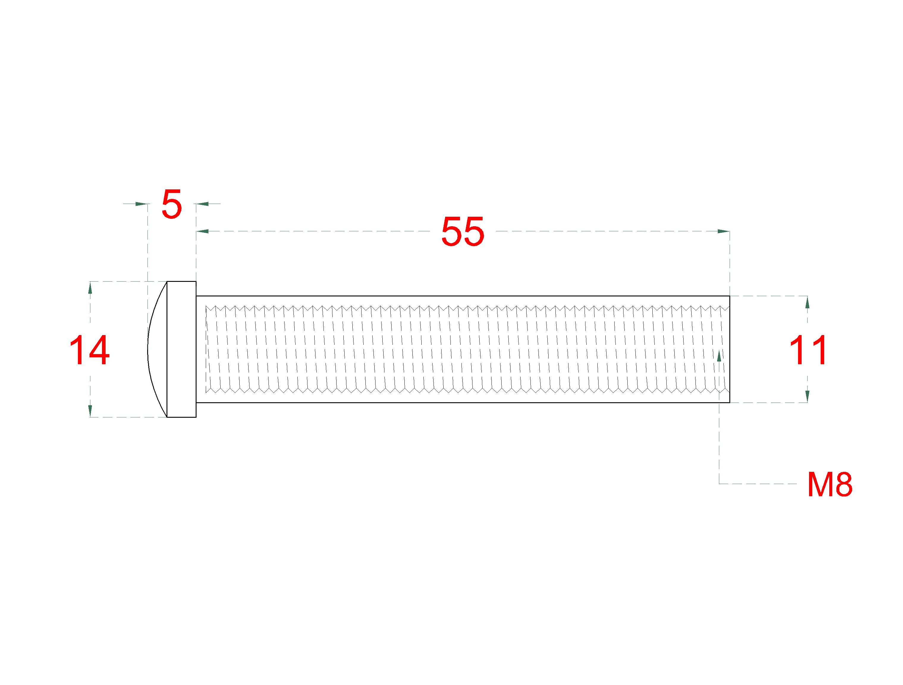 Úchyt pre držiak na lanko, závit M8, brúsená AISI 304
