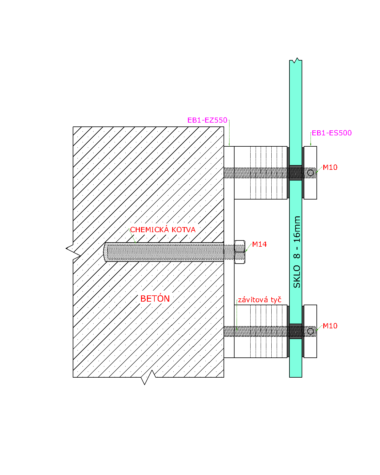 Kotviaca platňa L = 200 mm, brúsená nerez AISI 304