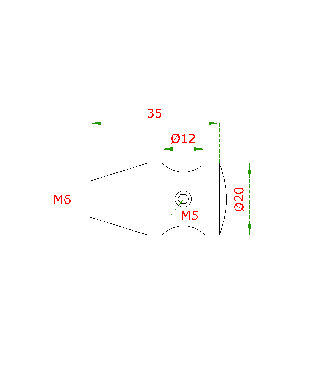 Držiak tyče ø 12 mm, plochý, závit M5, brúsená AISI 304