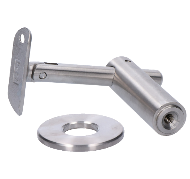 Držiak madla ø 42,4 mm s kĺbom na stenu, brúsená AISI 304