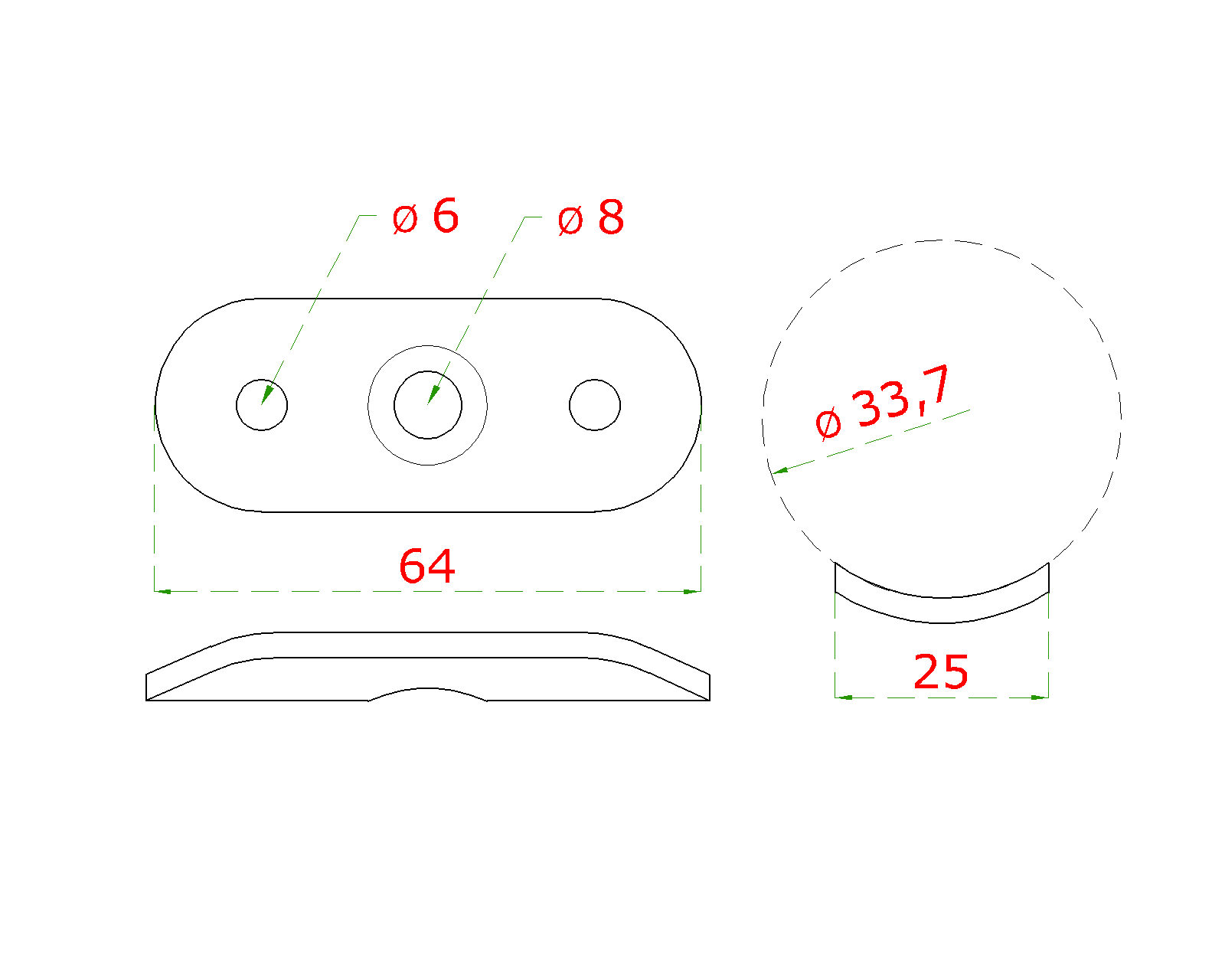 Nadpájacia platňa na trubku ø 33,7 mm, brúsená AISI 304