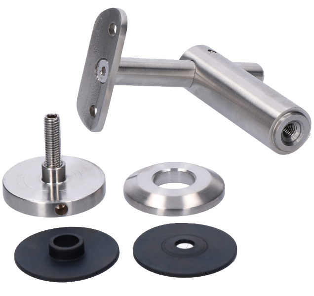 Držiak madla ø 42,4 mm pevný, brúsená nerez AISI 304