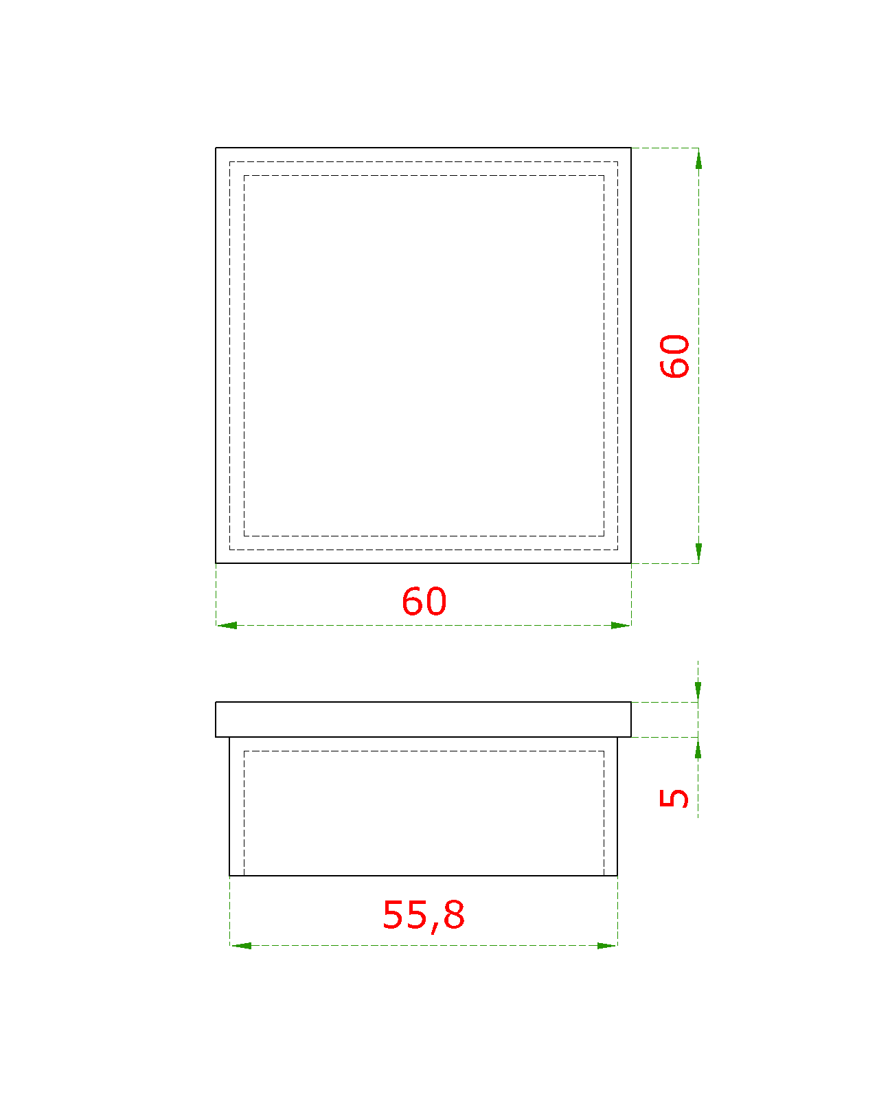 Ukončenie na jokel 60 x 60 mm, brúsená nerez AISI 304