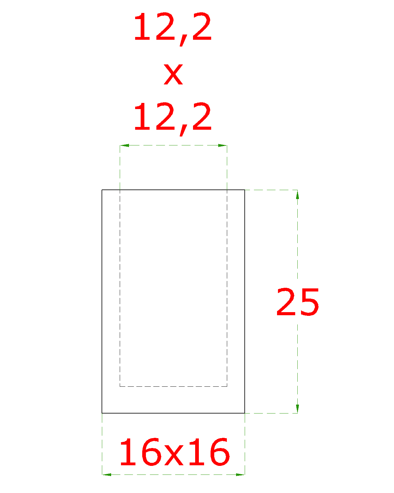 Ukončenie na jokel 12 x 12 mm, brúsená nerez AISI 304