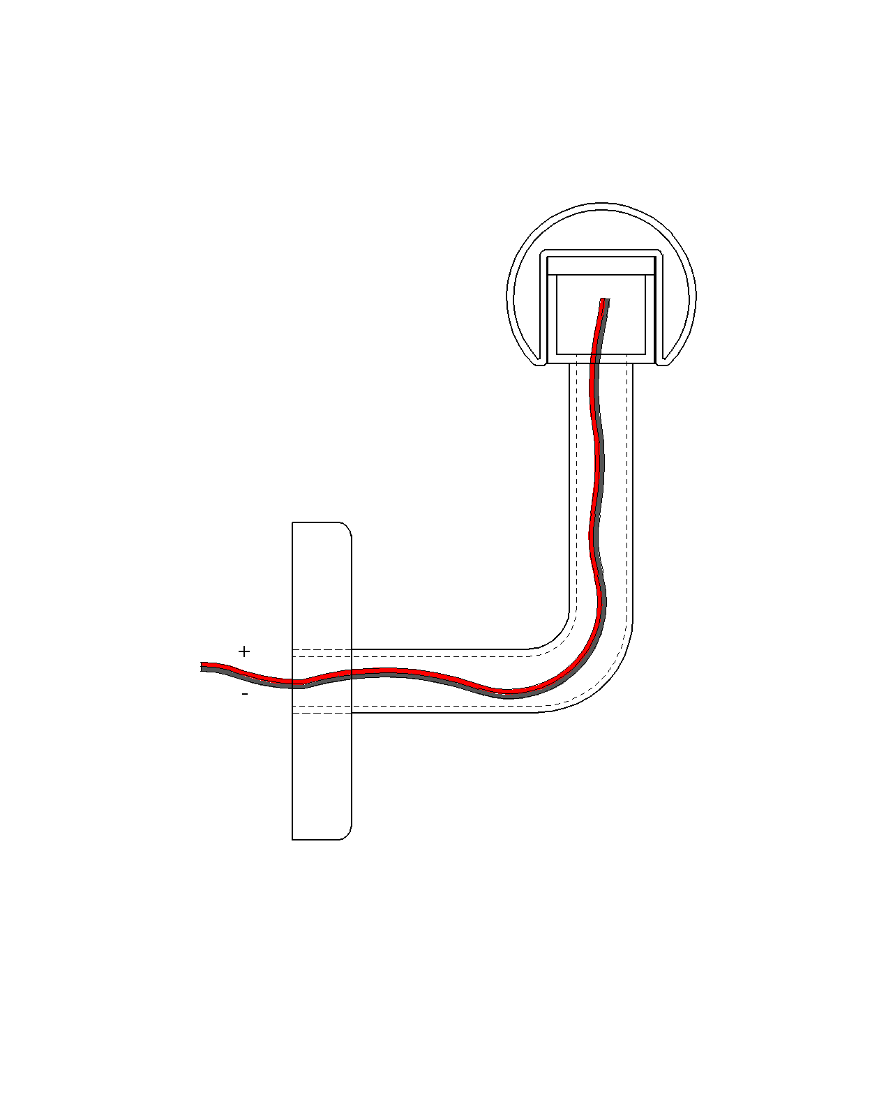 Držiak LED madla na stenu, brúsená nerez AISI 304
