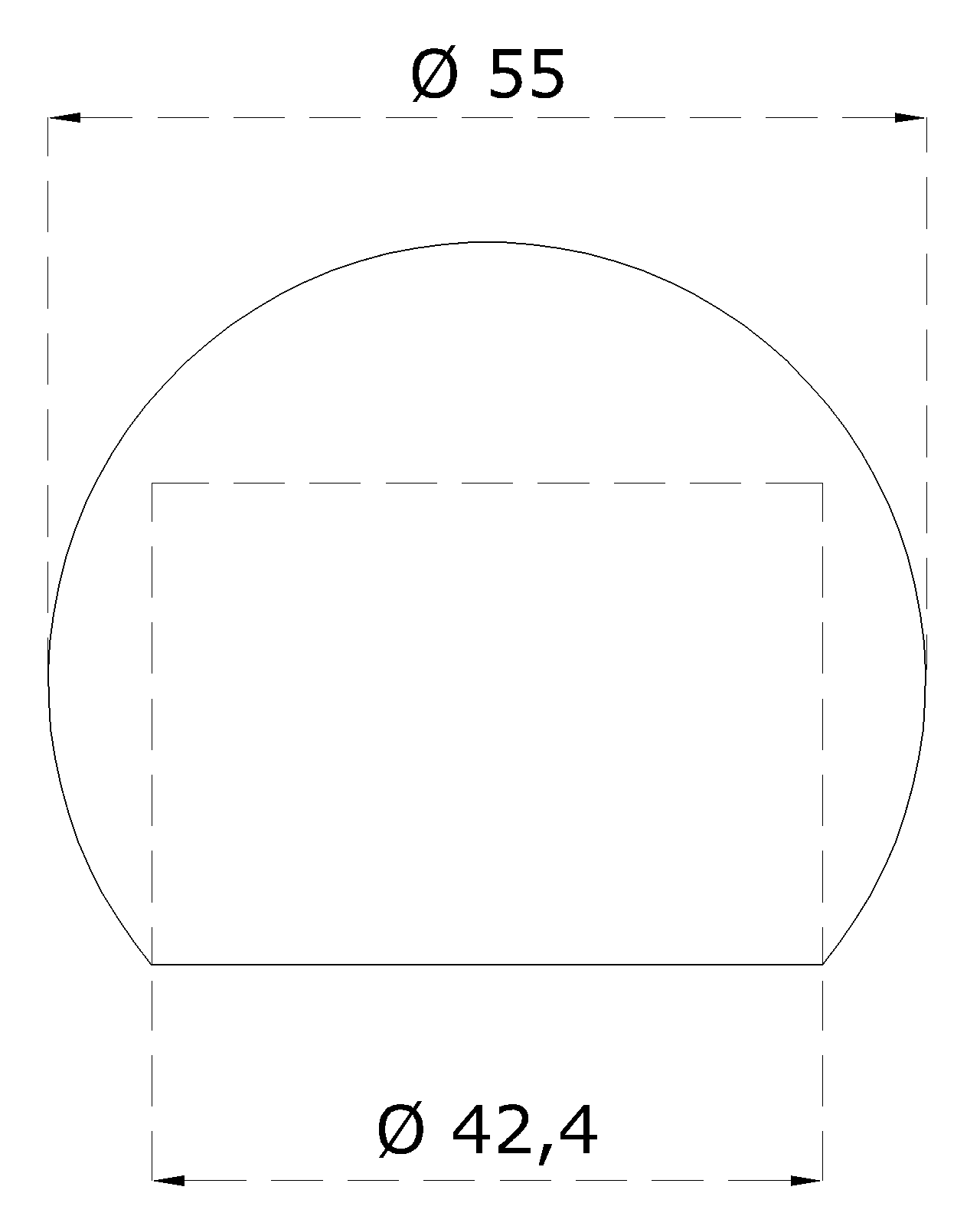 Ukončenie na trubku ø 42,4 mm, brúsená nerez AISI 304