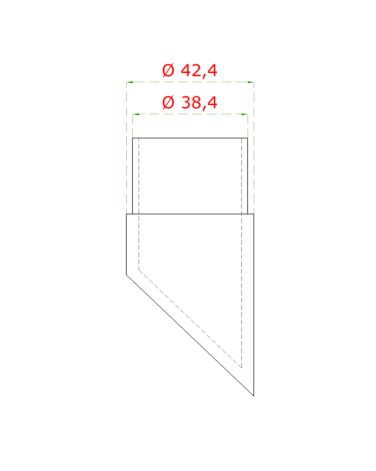 Ukončenie na trubku ø 42,4 mm, brúsená nerez AISI 304