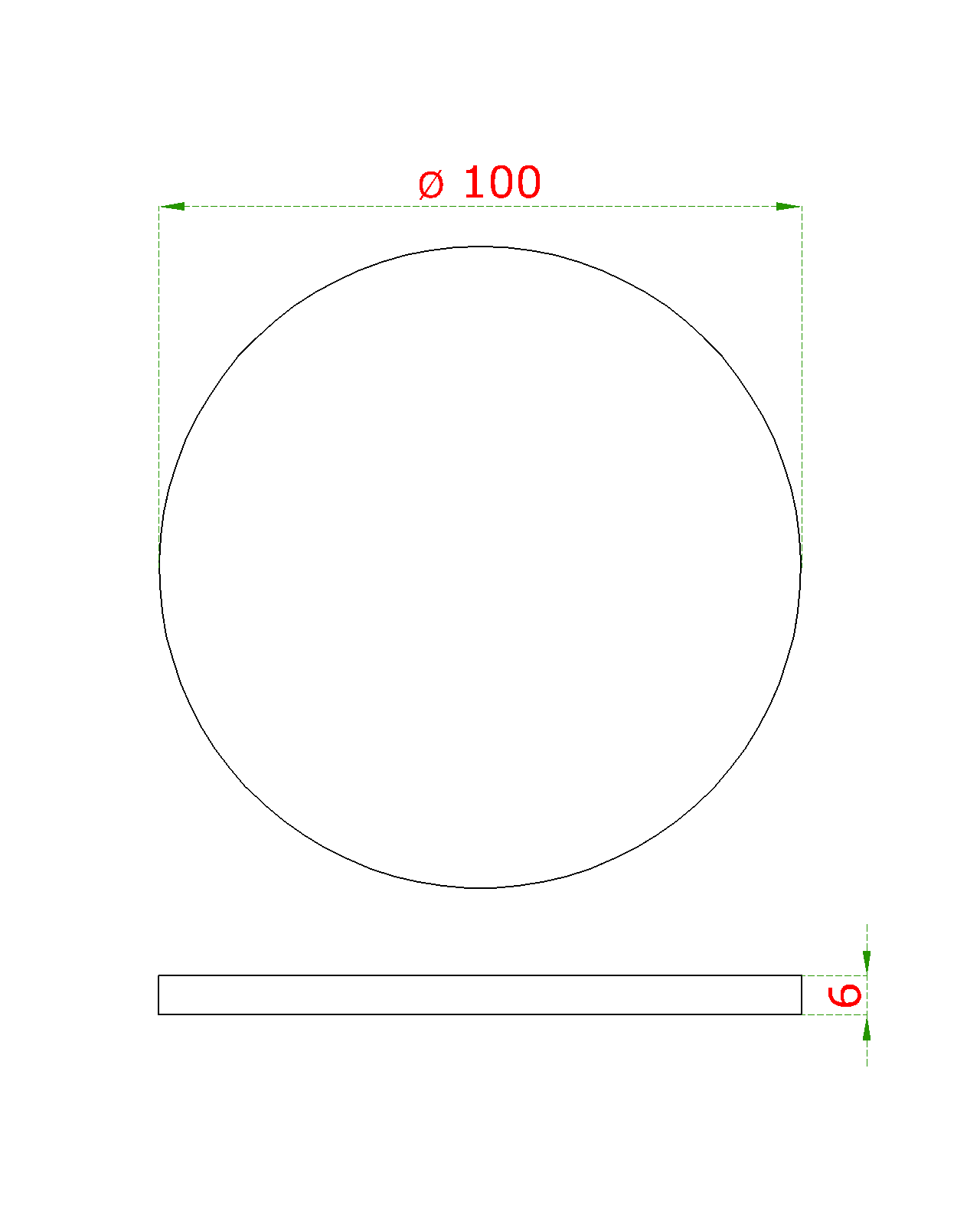 Ukončenie ø 100 x 6 mm, brúsená nerez AISI 304