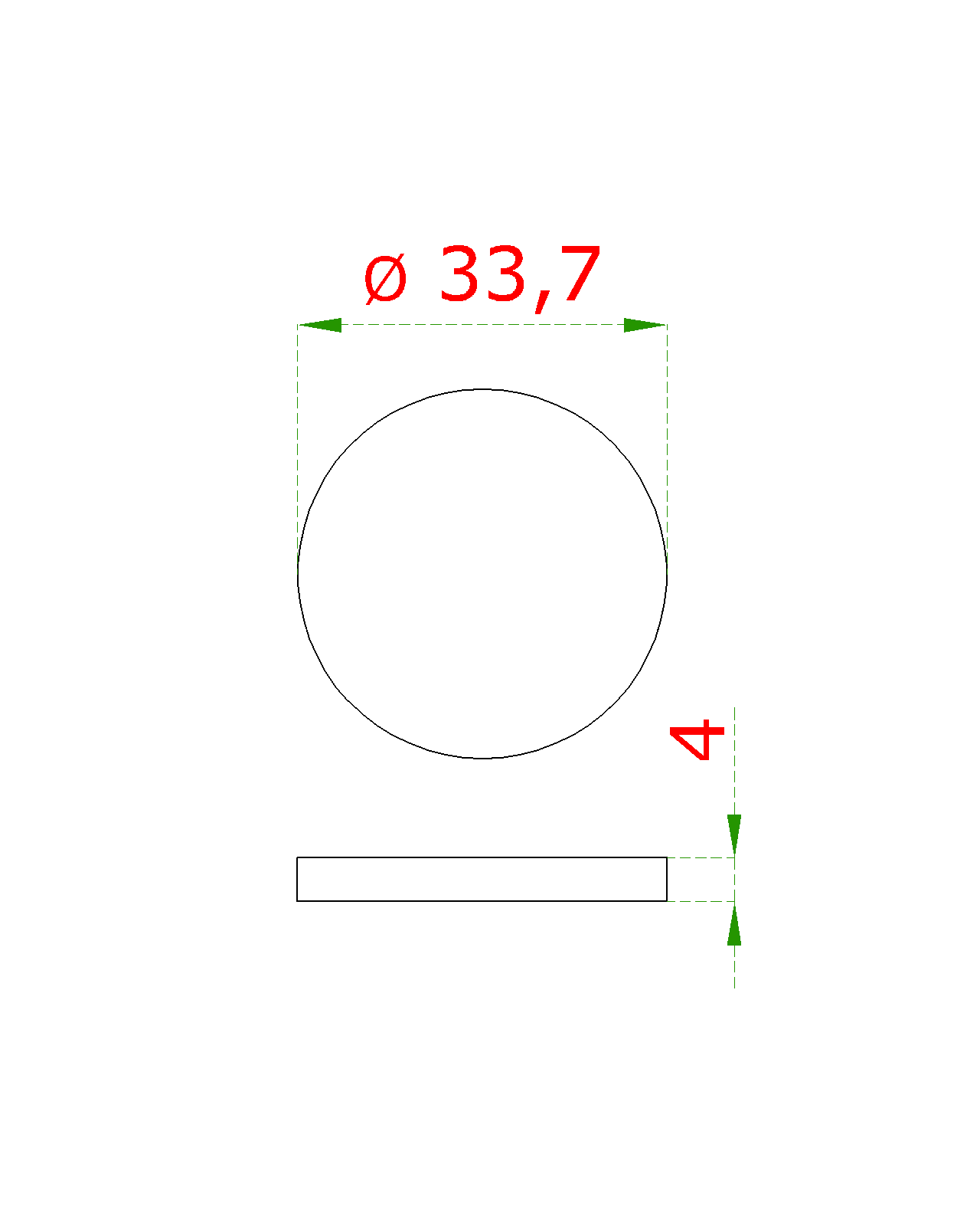 Ukončenie-krytka ø 33,7 mm, brúsená nerez AISI 304