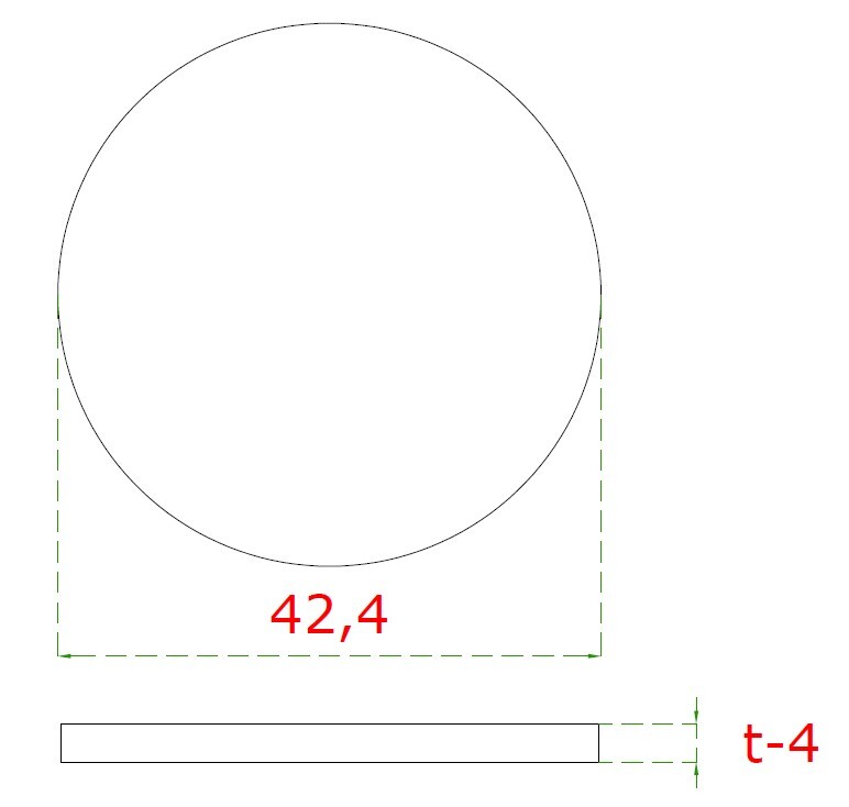 Ukončenie ø 42,4 mm, brúsená nerez AISI 304
