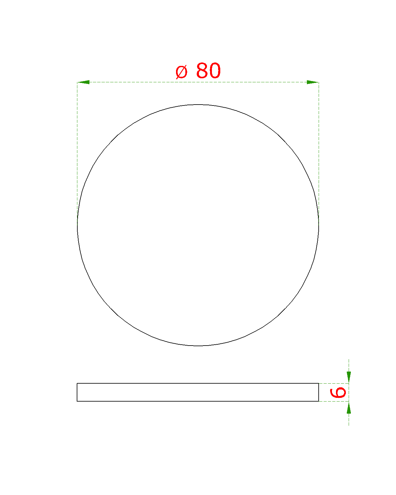 Ukončenie ø 80 x 6 mm, brúsená nerez AISI 304