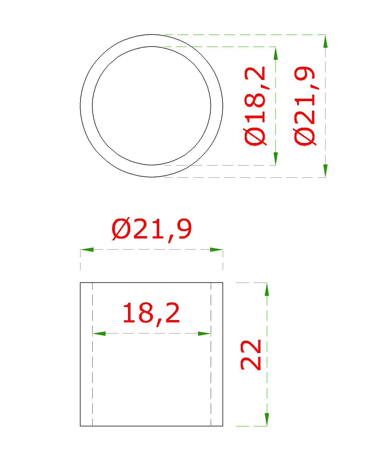 DOPREDAJ! Prechod medzi stĺpom (plochý) a platňou, L = 22 mm