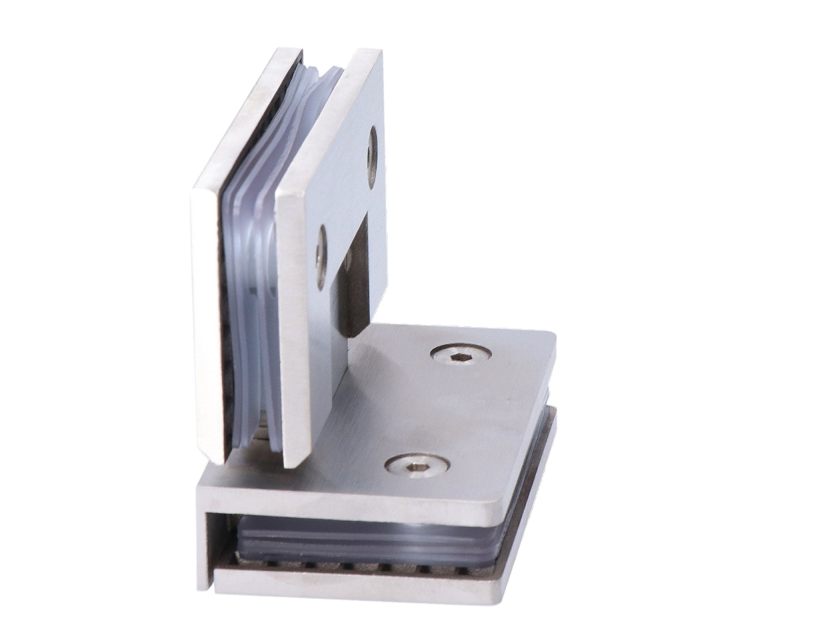 Záves medzi sklá 90°, sklo 8 - 10 mm, brúsená AISI 304