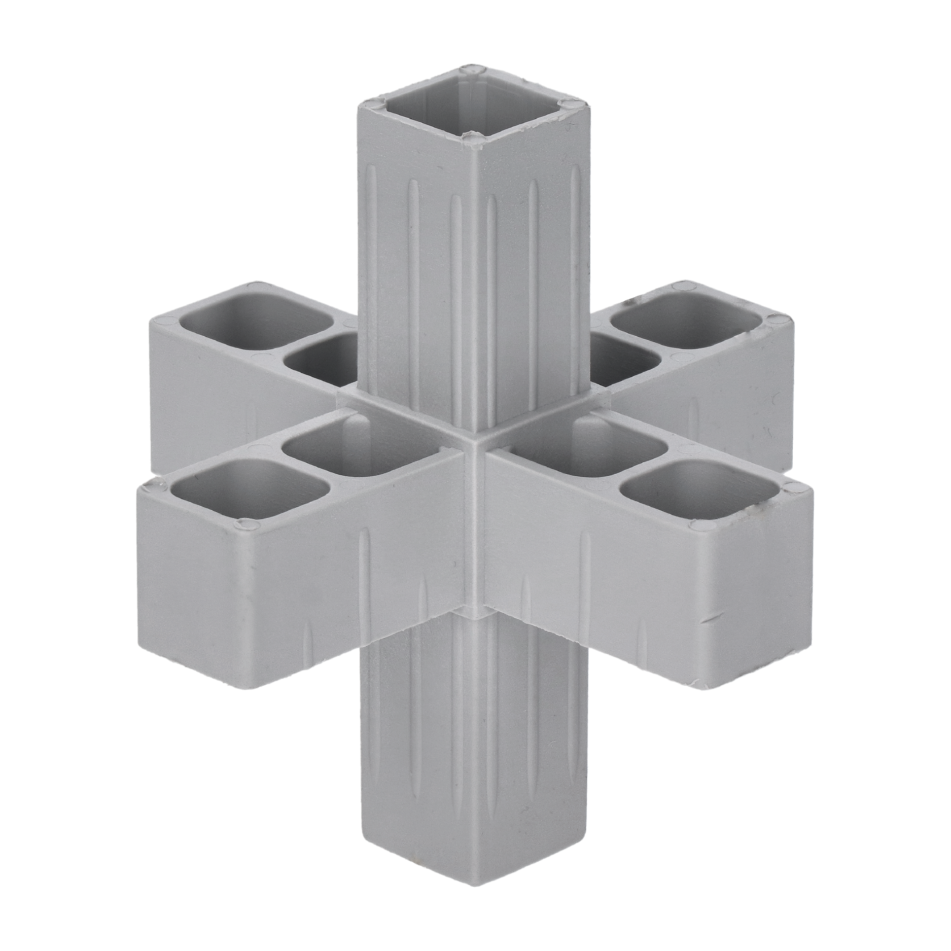 Plastová spojka - 6-nohý kus do profilu 30 x 30 x 2 mm