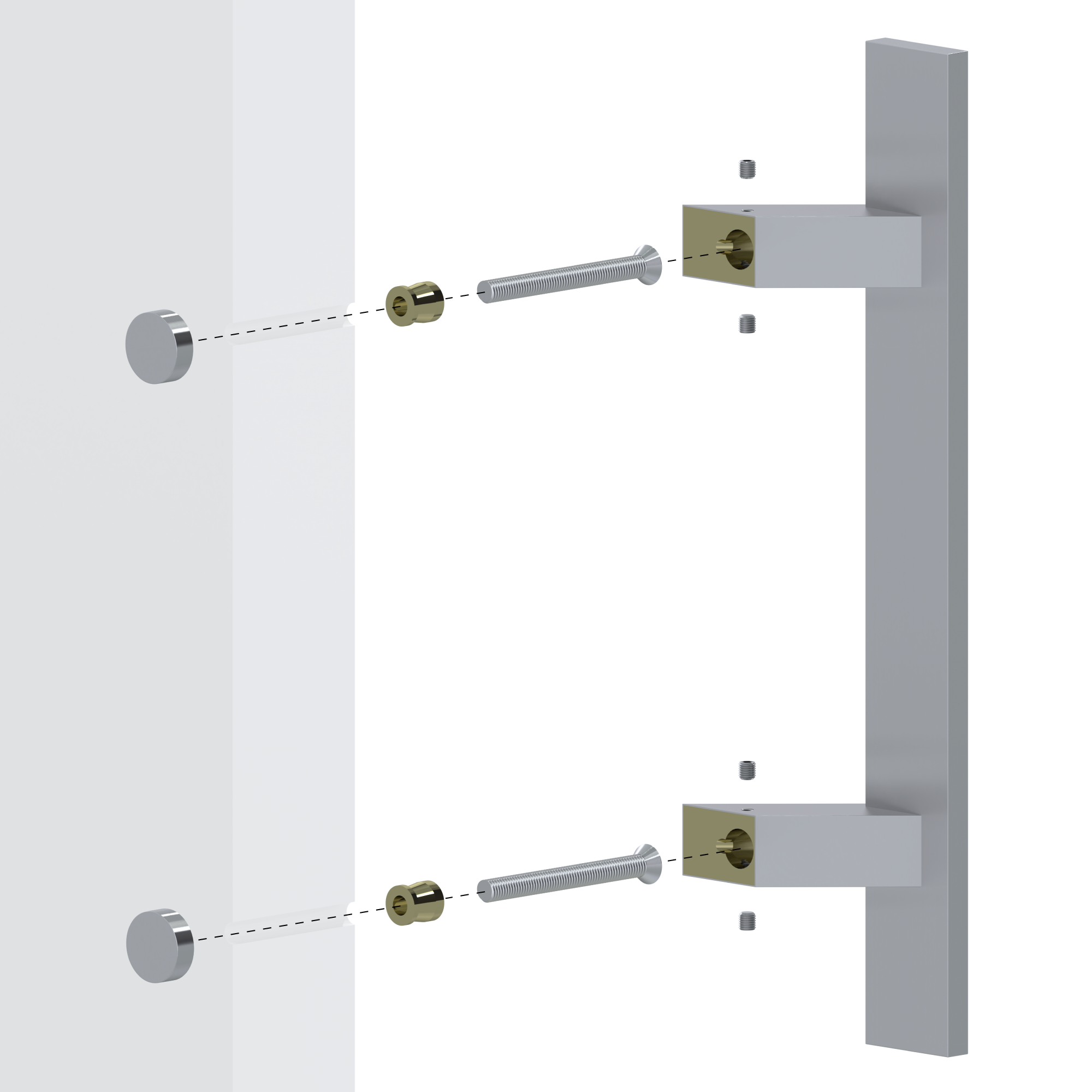Madlo 45°, L = 600 mm, brúsená AISI304
