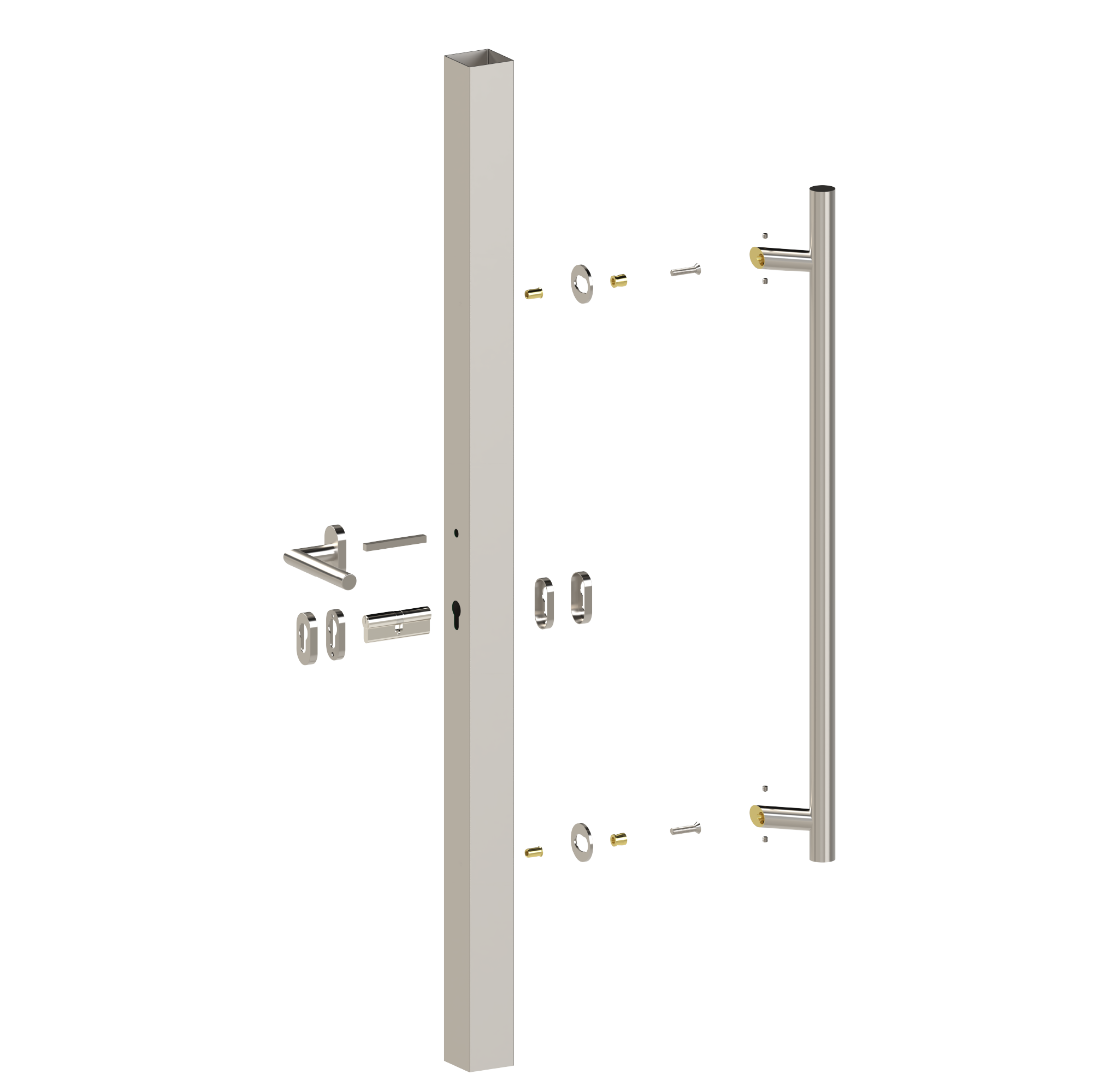 Madlo 45° a kľučka ľavá, L = 800 mm, AISI 304