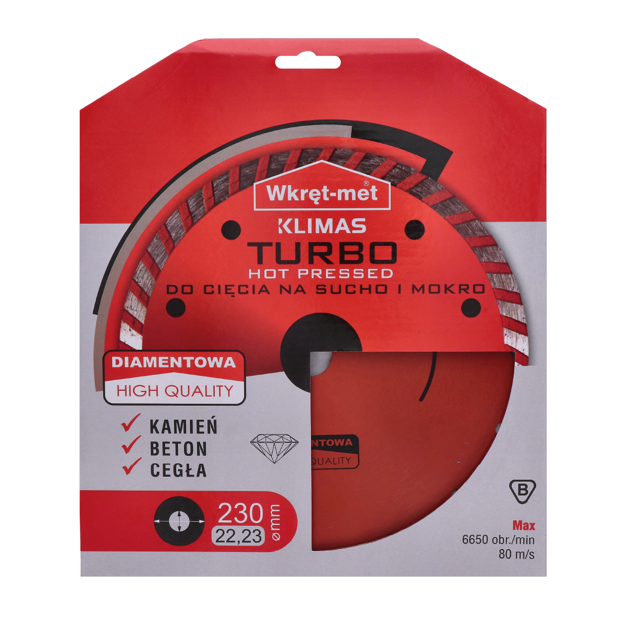 Turbo diamantový kotúč lisovaný za tepla 230 x 2,6 x 22 mm