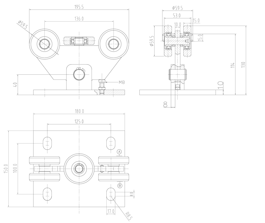 PICCOLO samonos do 300 kg/4,5 m, profil 67 x 67 x 3 mm