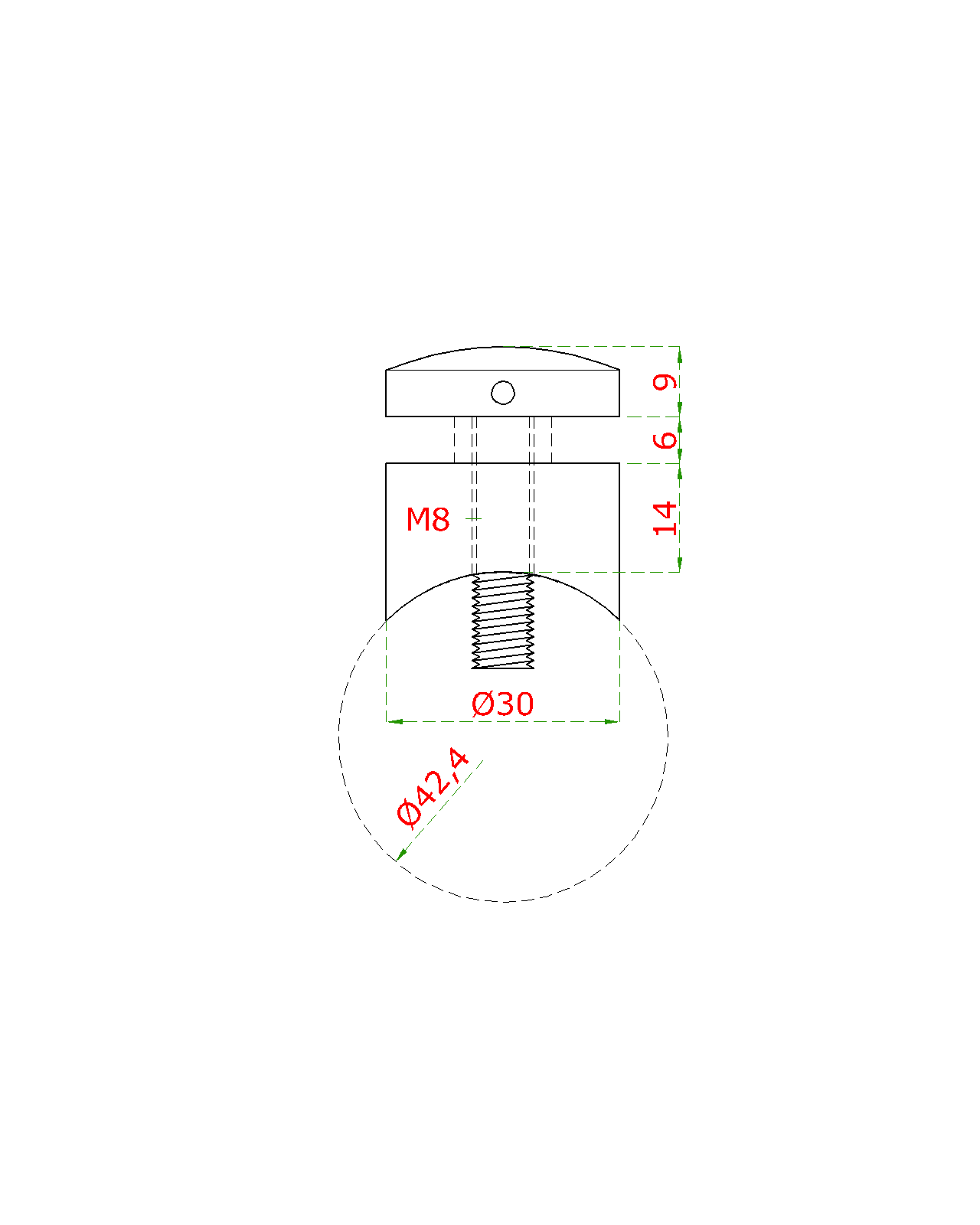 DOPREDAJ! Držiak k bočnému kotveniu, na ø 42,4 mm, AISI 304