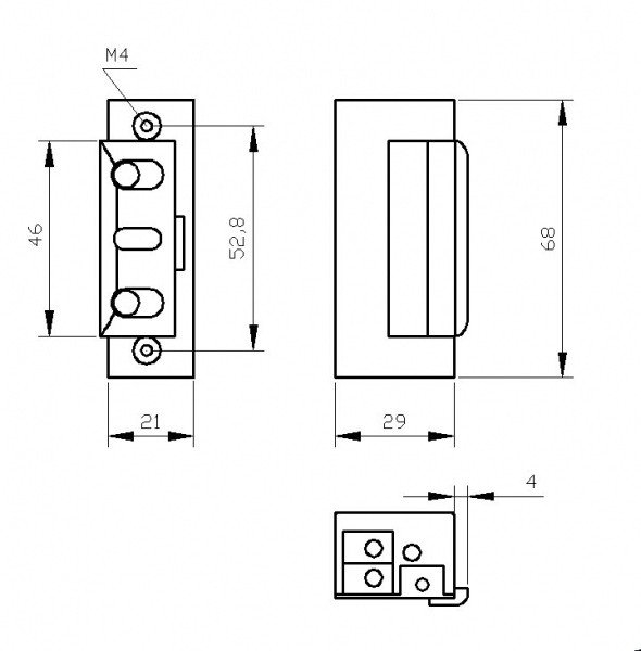 Elektrozámok pre doraz KZK300, 8 - 12 V AC/DC