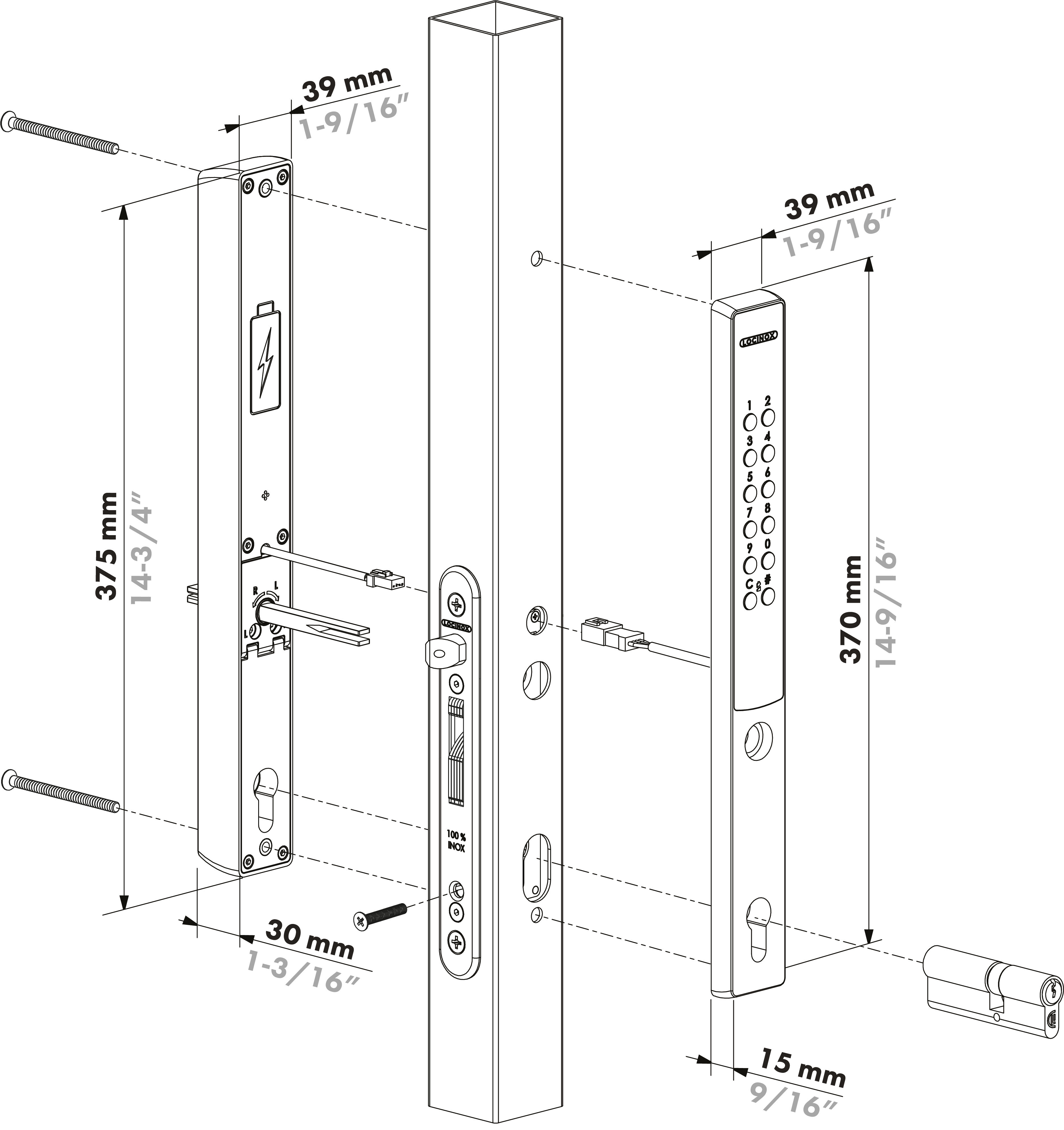Kódový zámok VERA pre zadlabávacie zámky Locinox farba