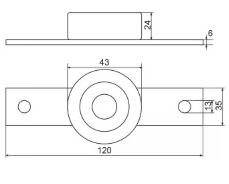 Koliesko polyamidové ø 43/13 mm, B = 35 mm, s ložiskom