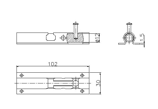 Rígeľ ø 12 mm, L = 90 mm, pozinkovaný