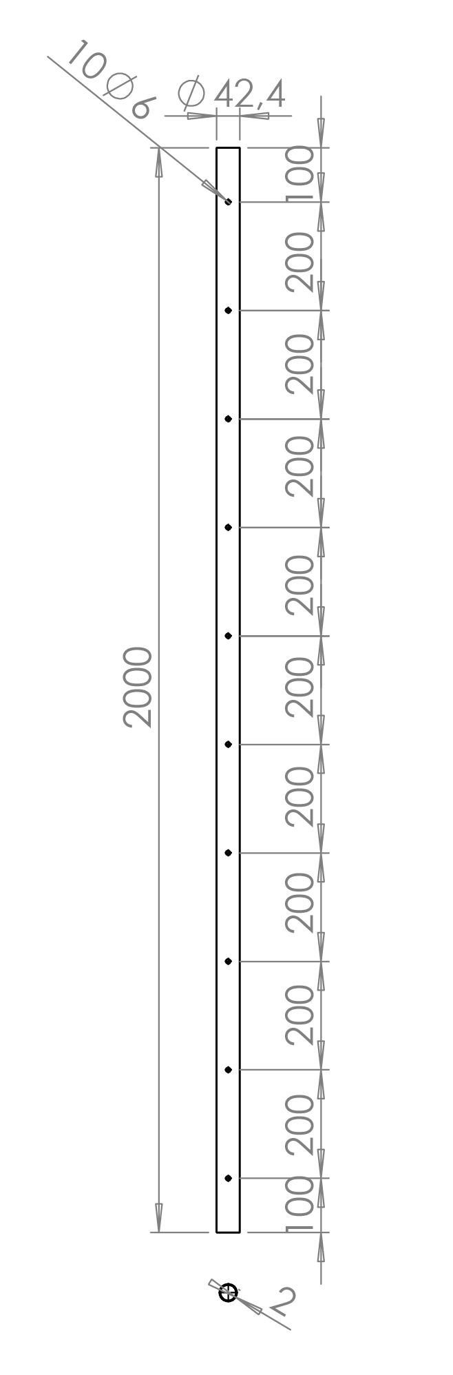 Montážna sada pre zelenú stenu (ø 4 mm), nerez AISI 304/316
