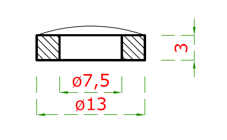 Podložka ø 13 mm na trubku ø 42,4 mm, brúsená AISI 304