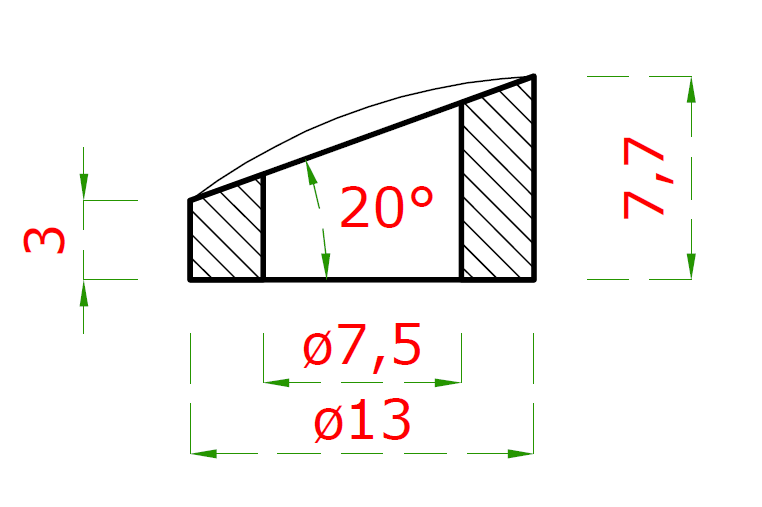 Podložka ø 13 mm na trubku ø 42,4 mm, brúsená AISI 304
