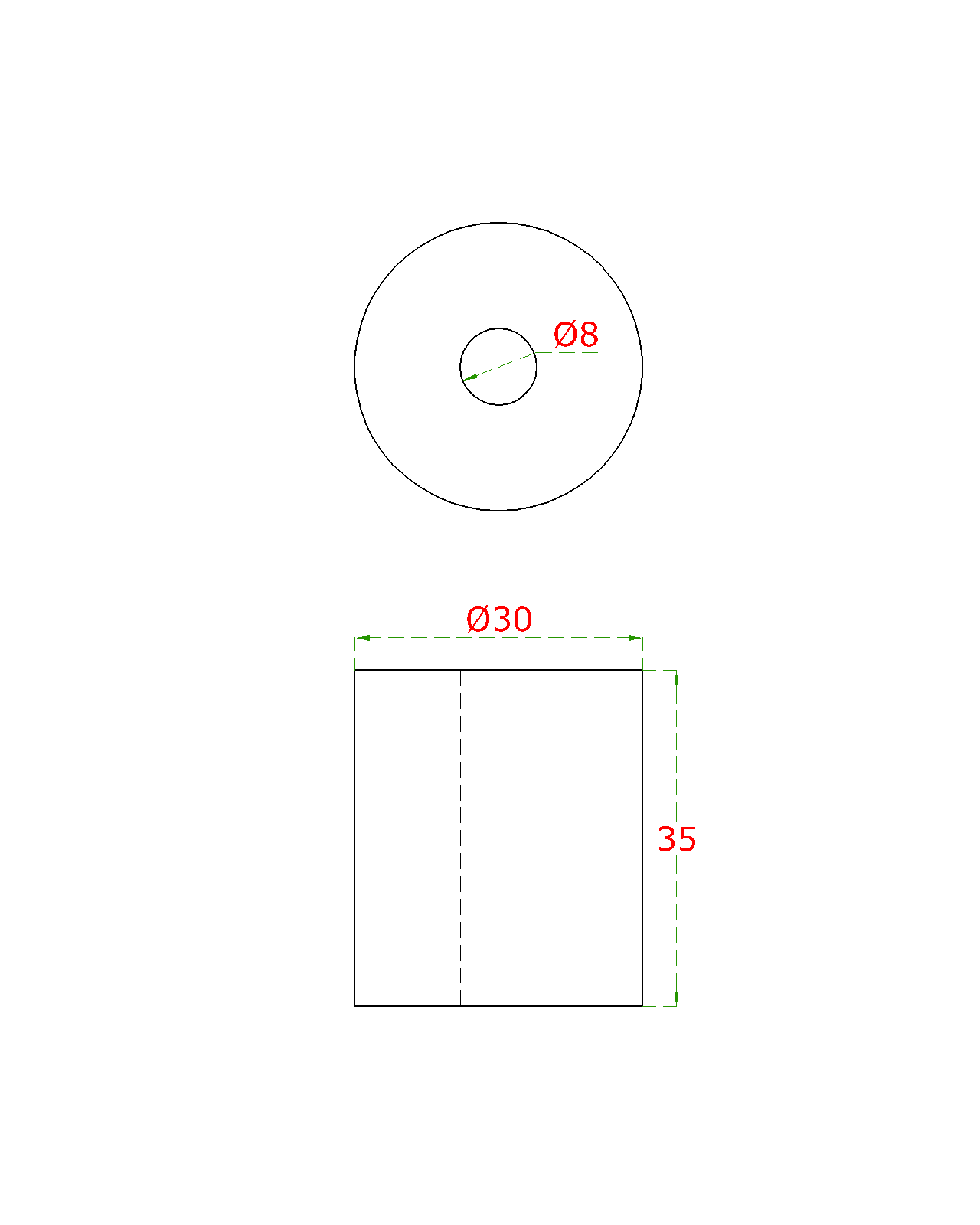 Prechod na vymedzenie vzdialenosti, ø 30 mm, AISI 304