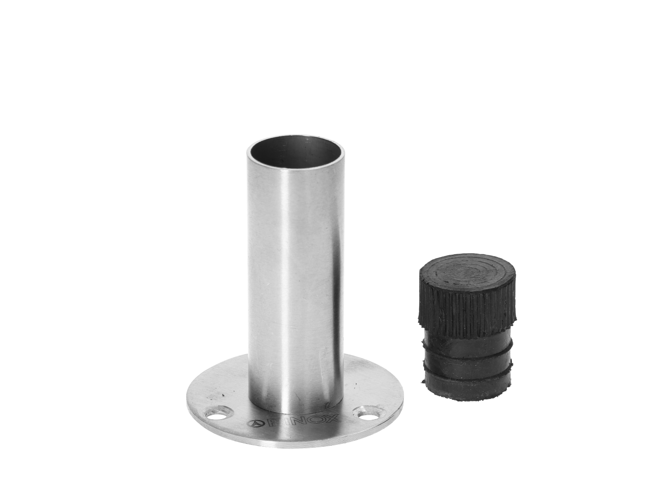 Doraz dverí s gumou ø 22 mm, brúsená nerez AISI 304