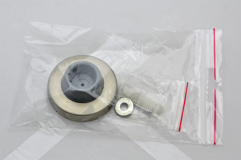 Doraz dverí s gumou ø 57 mm, brúsená nerez AISI 304