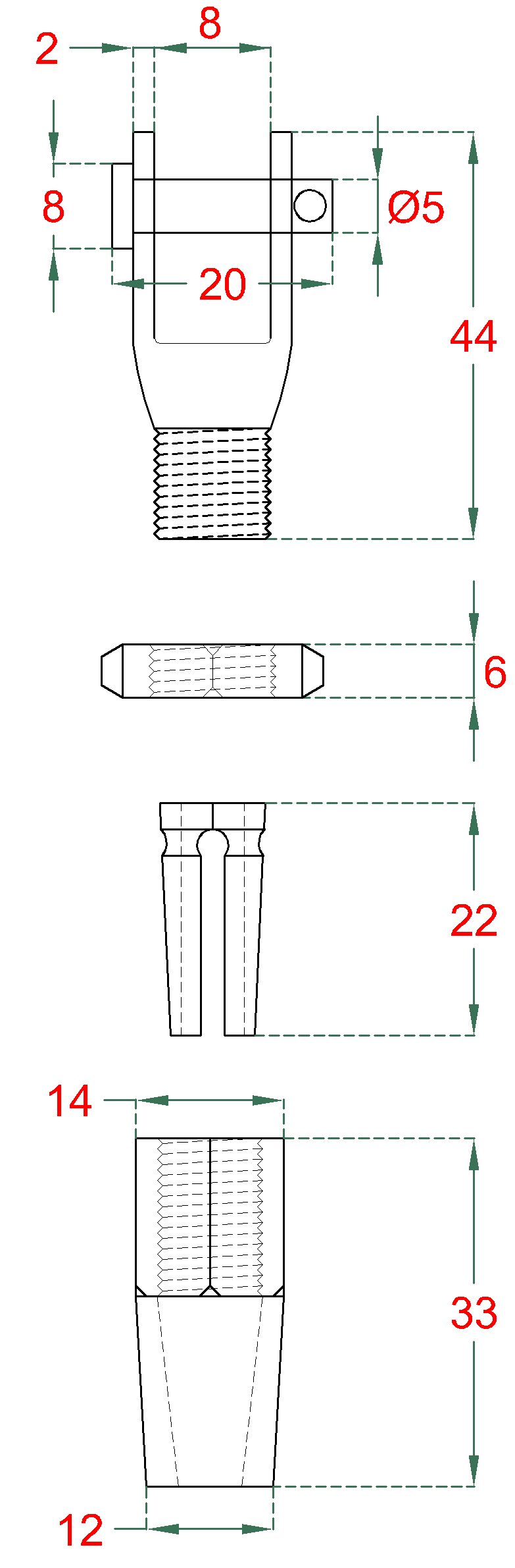 Úchyt pre nerezové lanko ø 4 mm, brúsená nerez AISI 304