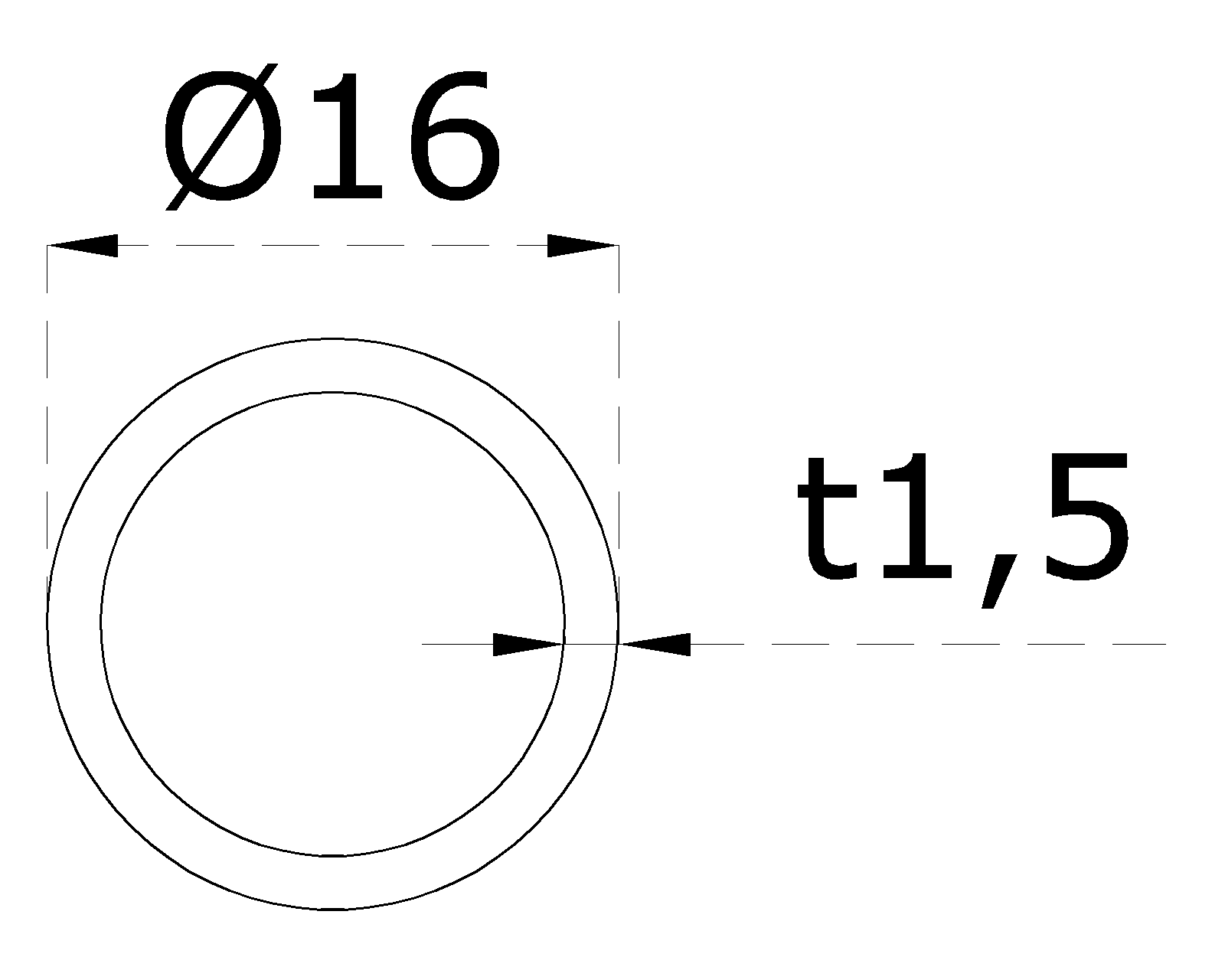 Trubka ø 16 x 1,5 x 3000 mm, brúsená nerez AISI 304