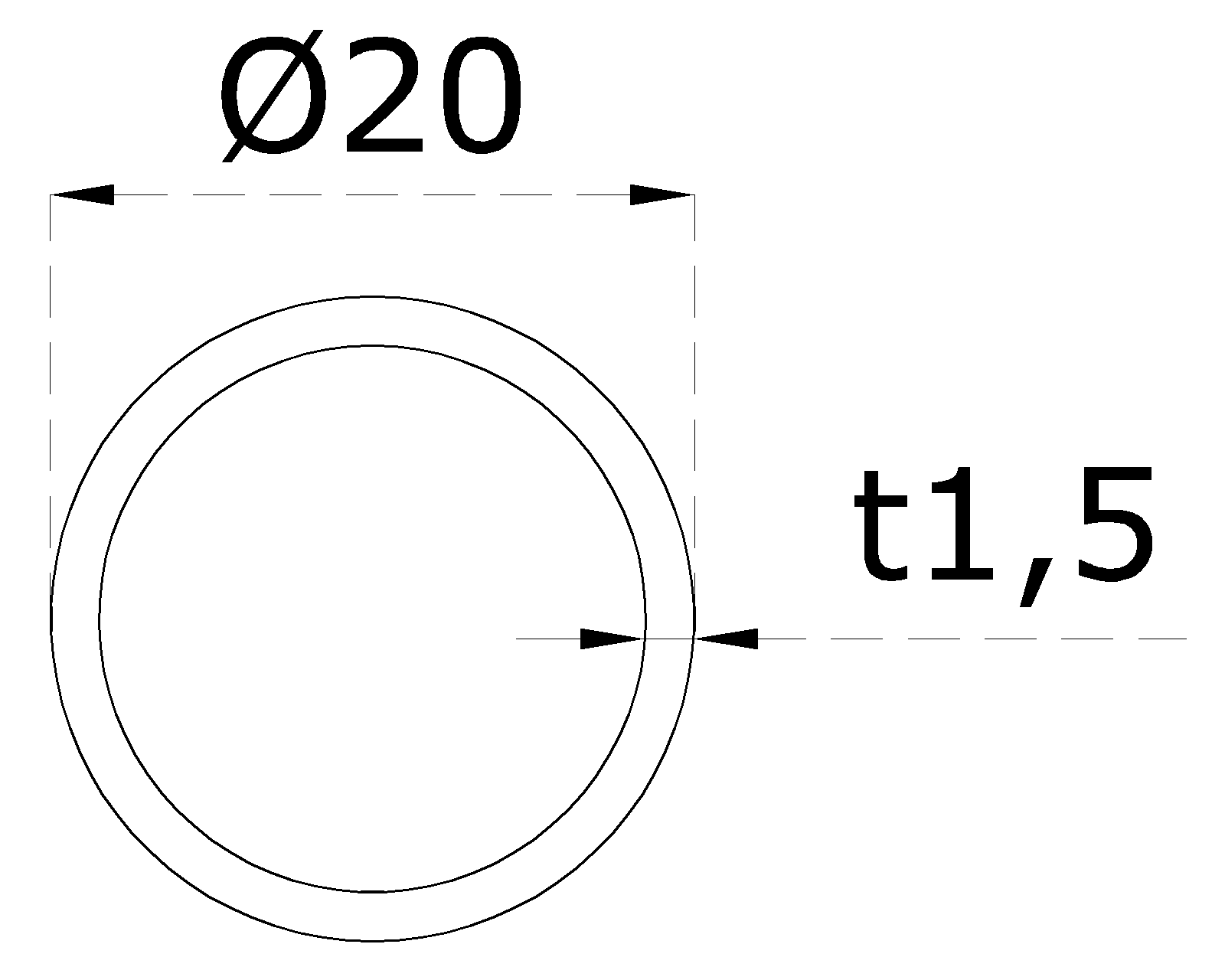 Trubka ø 20 x 1,5 x 3000 mm, brúsená nerez AISI 304