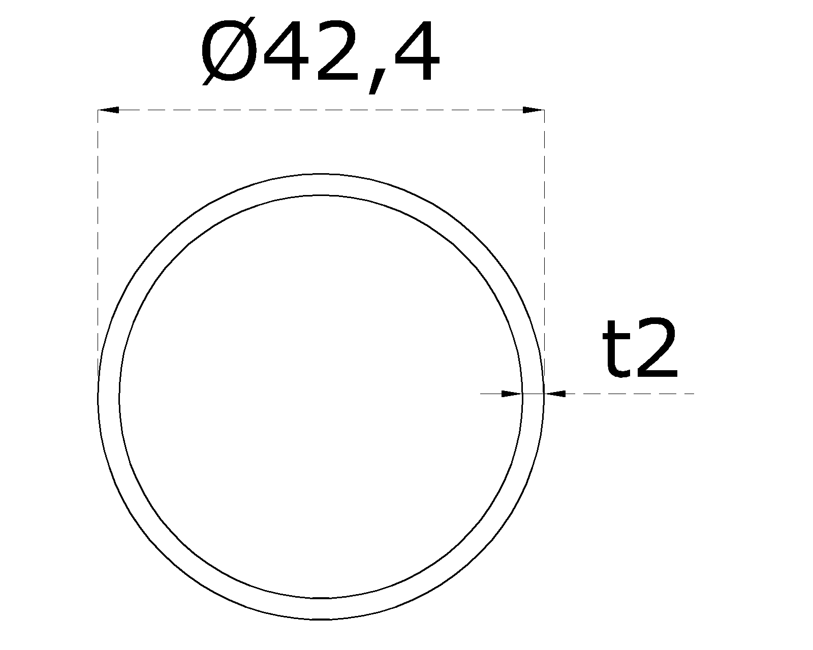 Trubka ø 42,4 x 2 x 4000 mm, brúsená nerez AISI 304