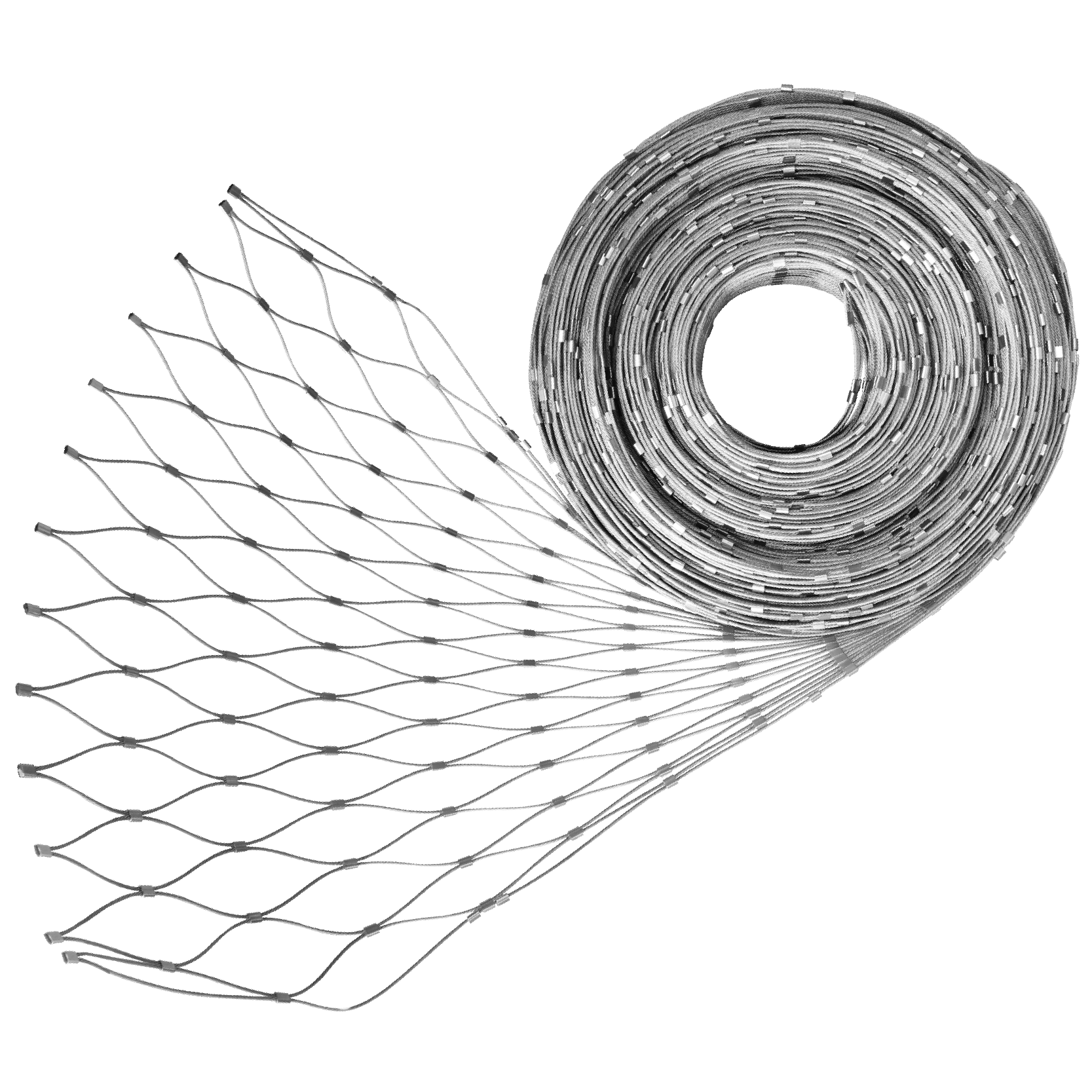 Lanková sieť, 1 x 25 m, oko 60 x 104 mm, ø 2 mm, AISI 316