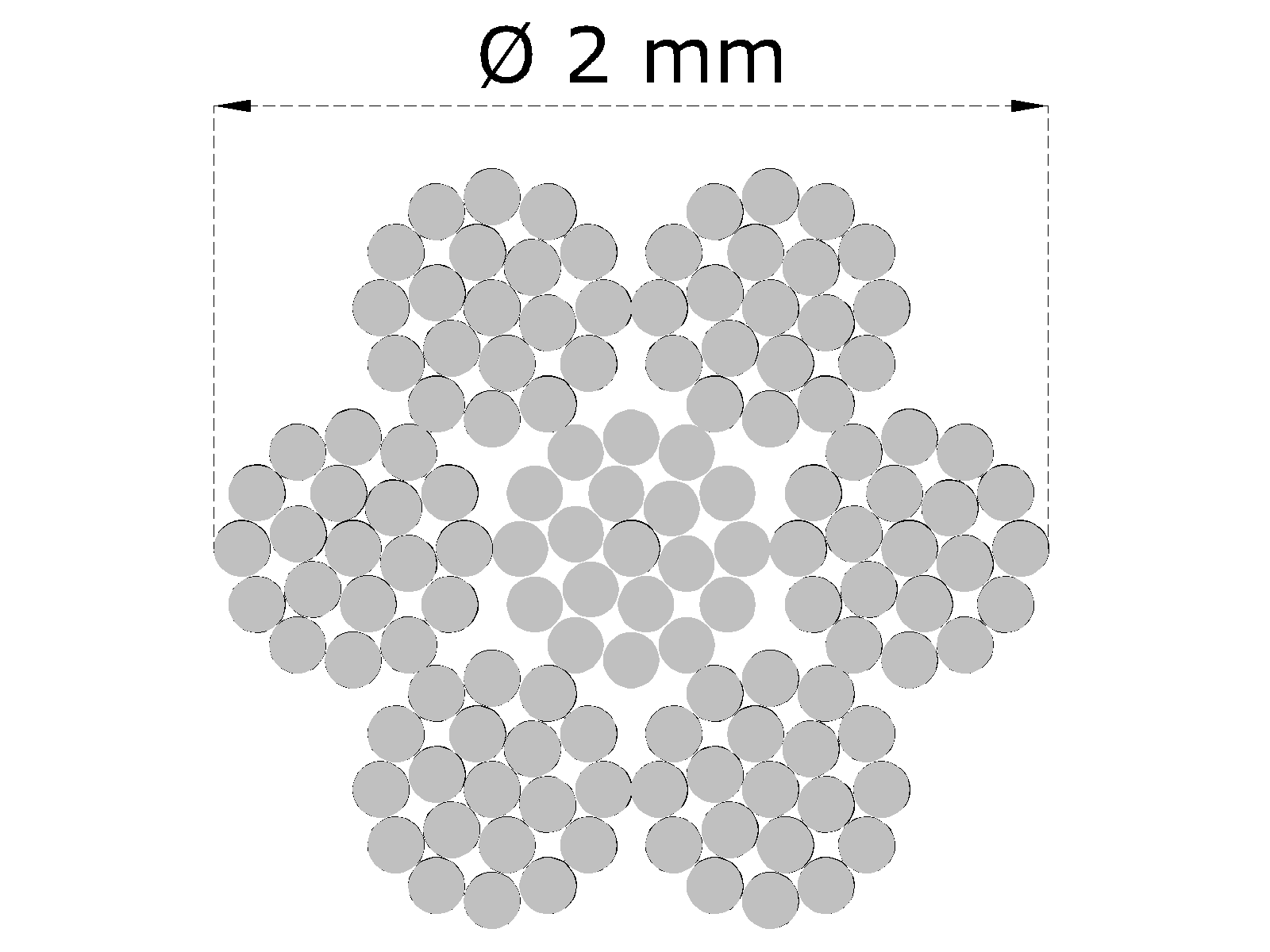 Nerezové lanko ø 2 mm (7x19 dr.) AISI 316