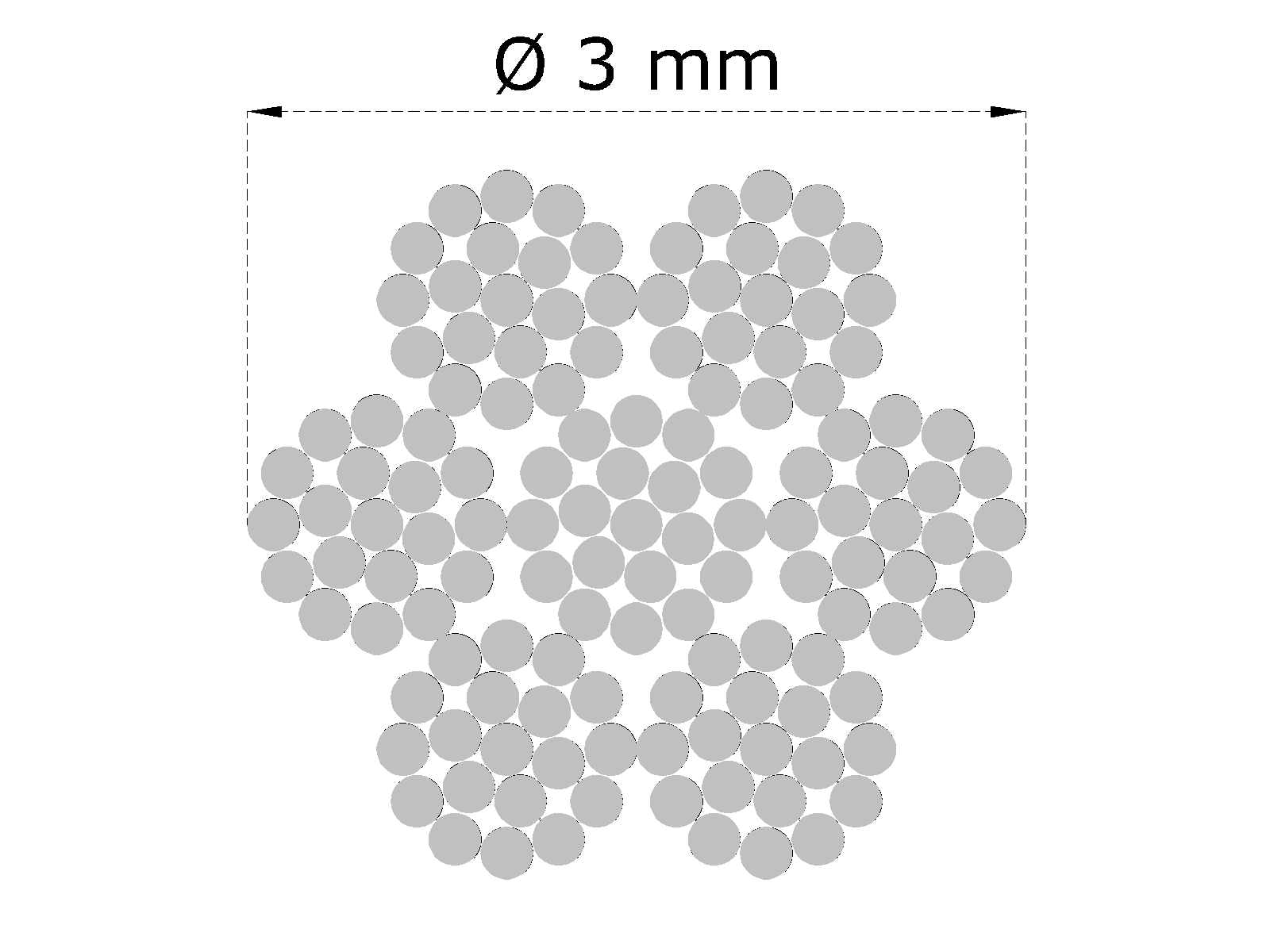 Nerezové lanko ø 3 mm (7x19 dr.) AISI 316