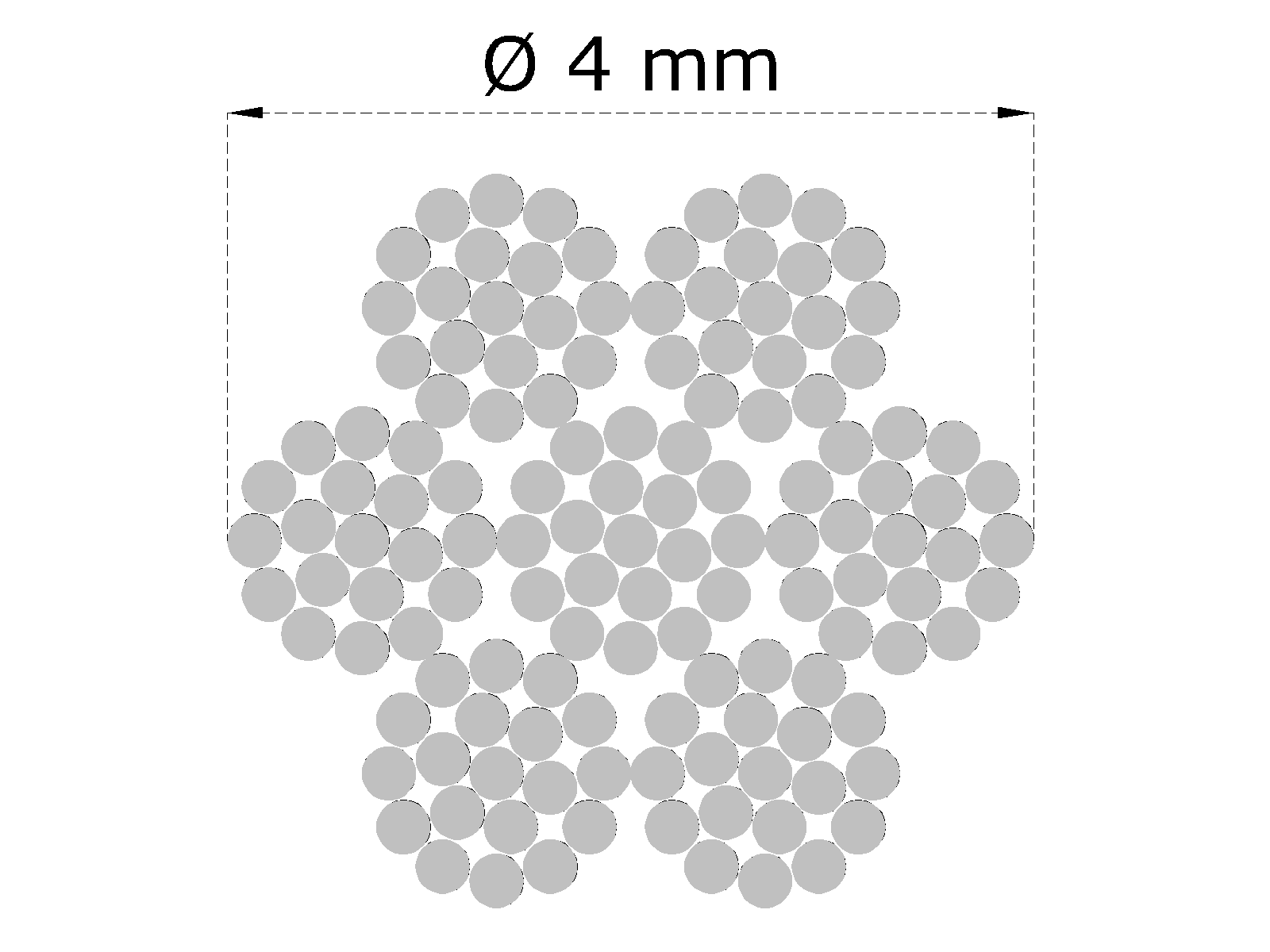 Nerezové lanko ø 4 mm (7x19 dr.) AISI 316