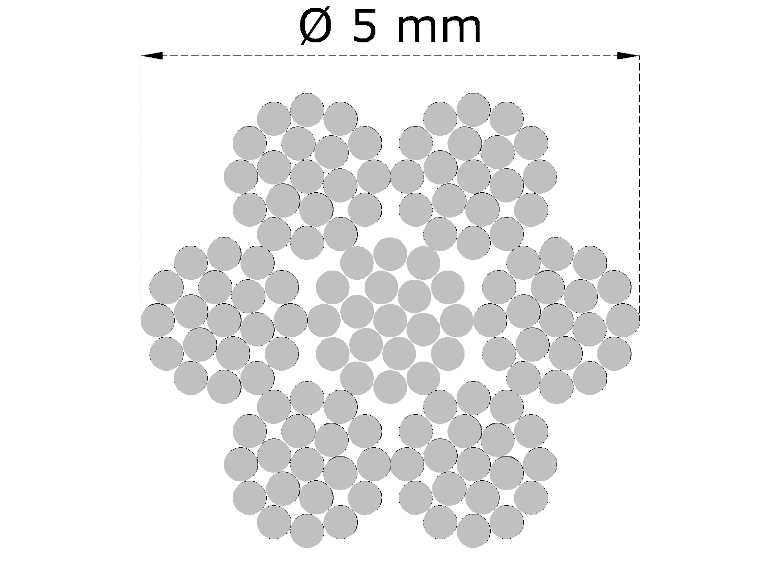 Nerezové lanko ø 5 mm (7x19 dr.) AISI 316
