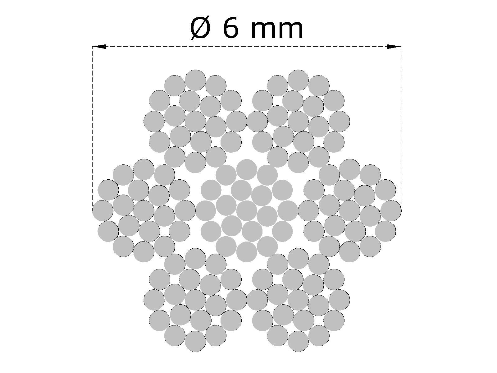 Nerezové lanko ø 6 mm (7x19 dr.) AISI 316