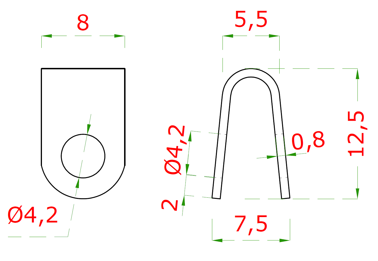 Lanková spona pre lanko ø 2 - 4 mm, AISI 316
