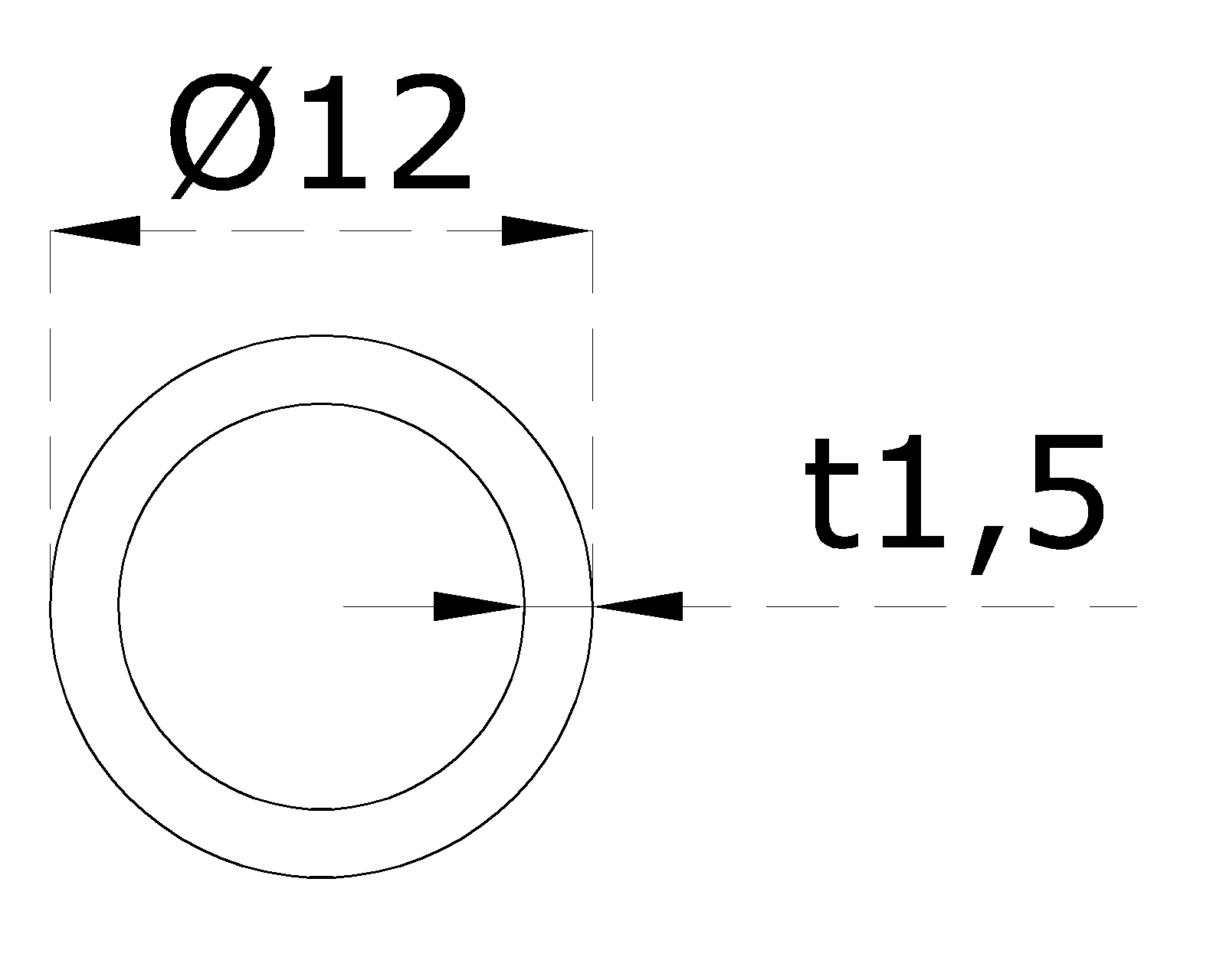 Trubka ø 12 x 1,5 x 1000 mm, brúsená nerez AISI 316