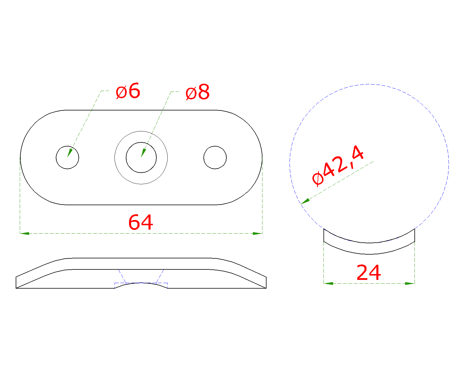 Nadpájacia platňa na trubku ø 42,4 mm, leštená AISI 304