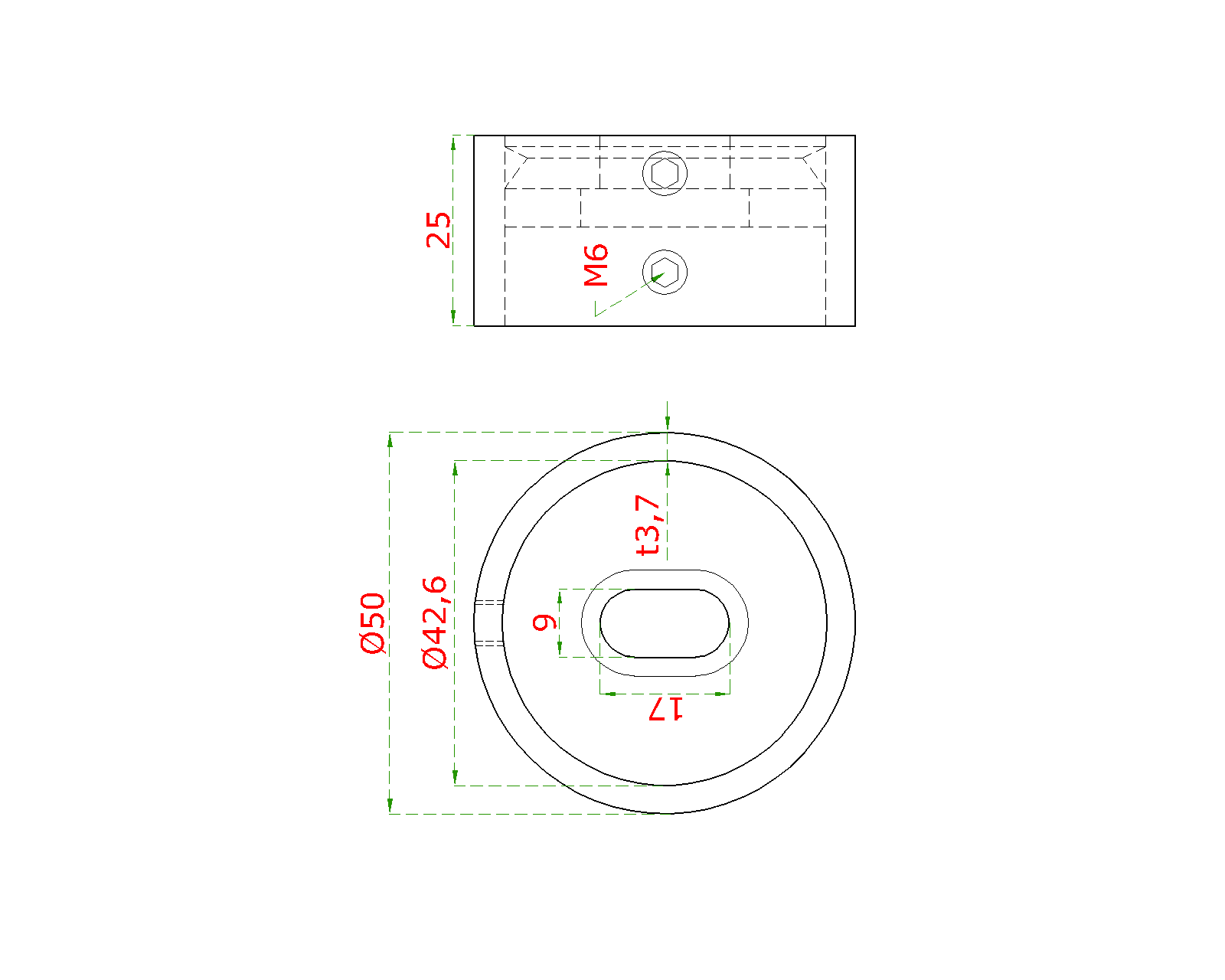 Kotvenie bočné na madlo/trubku ø 42,4 mm, AISI 304